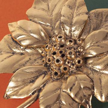 Salière Poinsettia en métal argenté ou doré, or [2]