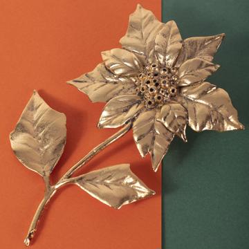 Poinsettia salt  in silver or gold plated