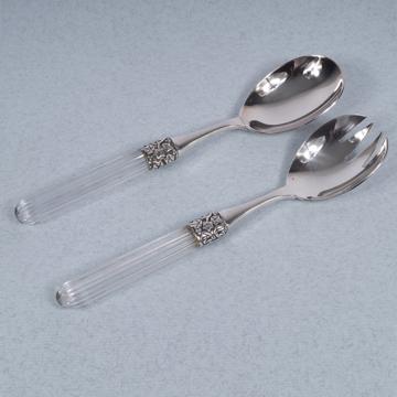 Fidélio salad set in silver plated and cristal