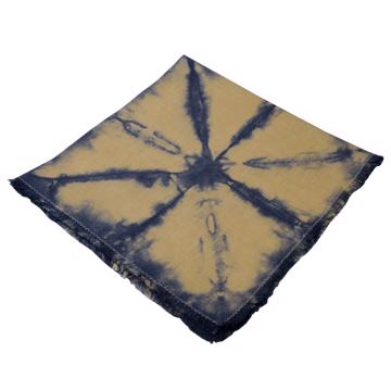 Shibori Napkin in Linen, dark blue