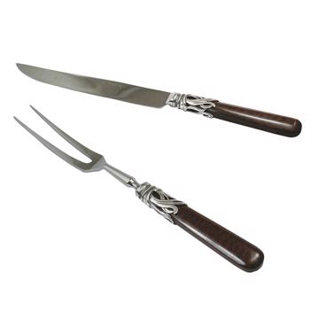 Service à gibier Saba en argent et bois, brun [3]