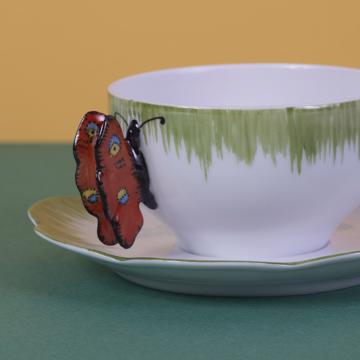Tasse à thé ou café du Service Papillon, orange, tasse à thé [2]