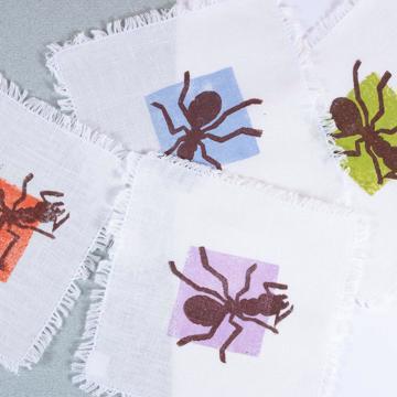 4 Ant Cocktail Napking in linen, multicolor [4]
