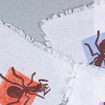 4 Ant Cocktail Napking in linen, multicolor [2]