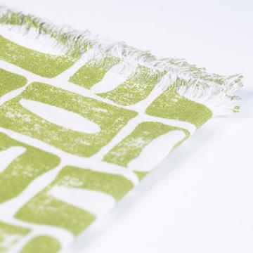 Serviette de table Oeil en lin sérigraphié, vert péridot [3]