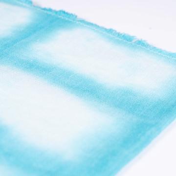Shibori Napkin in Linen, turquoise [2]