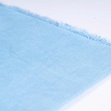 Serviette de table en lin teinté, bleu ciel [3]