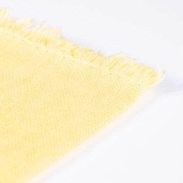 Serviette de table en lin teinté, jaune paille [4]