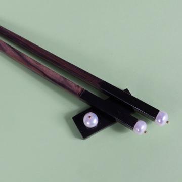 Baguettes Perles baroques en bois de rose, blanc [2]
