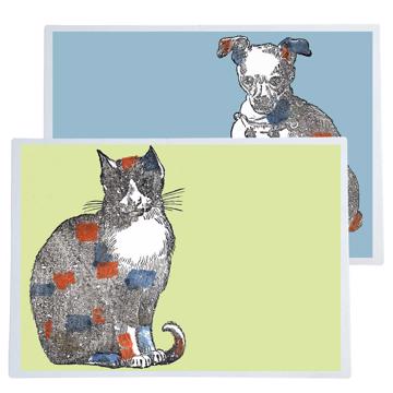 Chat et Chien, Sets de Table Chromo Plastifié, multicolore, collection complète [4]