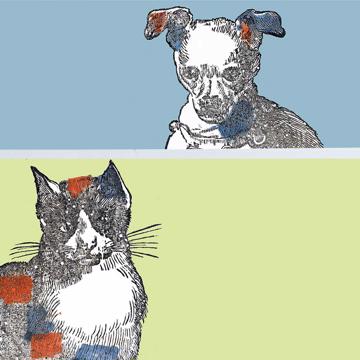 Chat et Chien, Sets de Table Chromo Plastifié, multicolore, collection complète [2]