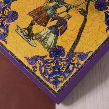 Chinoiseries, chromo on wood placemats, yellow [2]