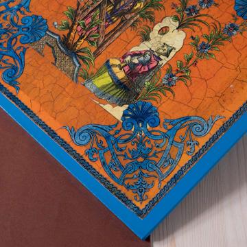 Chinoiseries, chromo on wood placemats, orange [2]