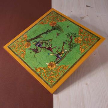 Chinoiseries, sets de table en chromo sur bois