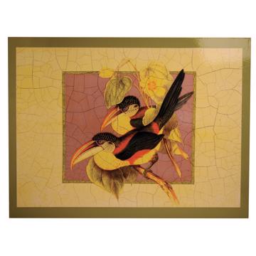 Sets de table Oiseaux Gould en Chromo sur bois, blanc, oiseau 6 [3]
