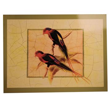 Sets de table Oiseaux Gould en Chromo sur bois, blanc, oiseau 5 [4]