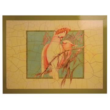 Sets de table Oiseaux Gould en Chromo sur bois, blanc, oiseau 2 [3]