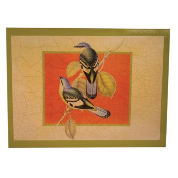 Sets de table Oiseaux Gould en Chromo sur bois, blanc, oiseau 1 [2]