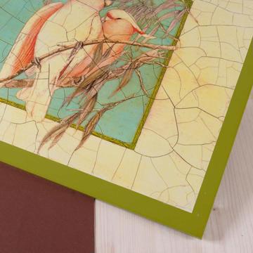 Sets de table Oiseaux Gould en Chromo sur bois, blanc, oiseau 2 [4]
