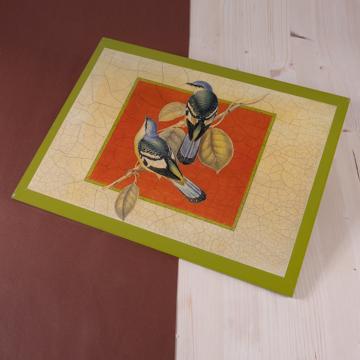 Sets de table Oiseaux Gould en Chromo sur bois, blanc, oiseau 1 [1]
