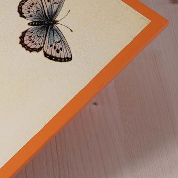 Set de table Papillon en chromo sur bois, orange [2]