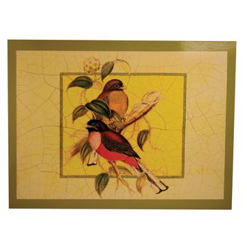 Sets de table Oiseaux Gould en Chromo sur bois, blanc, oiseau 4 [3]