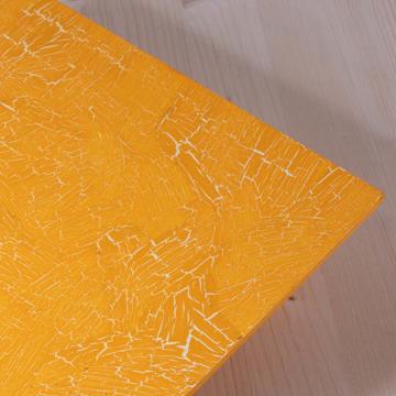 Painted wood placemats, yellow orange, square [2]