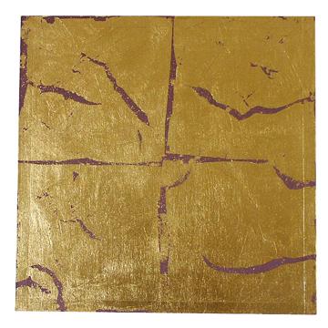 Gold leaf placemat in wood, purple, square