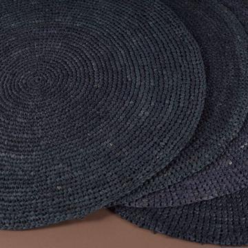 Round placemat in raphia, black [1]
