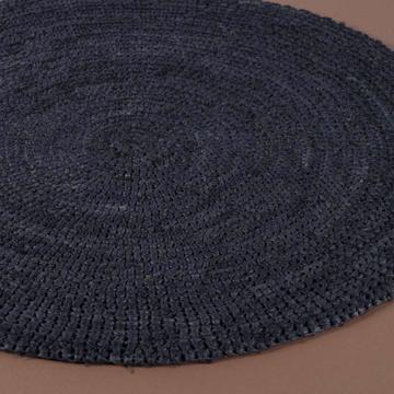 Round placemat in raphia, black [5]