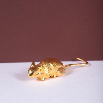 Pique fromage Souris en métal argenté ou doré, or [1]