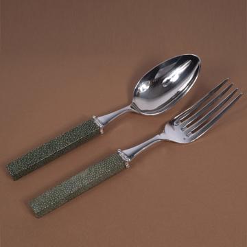 Galuchat Serving set in real leather