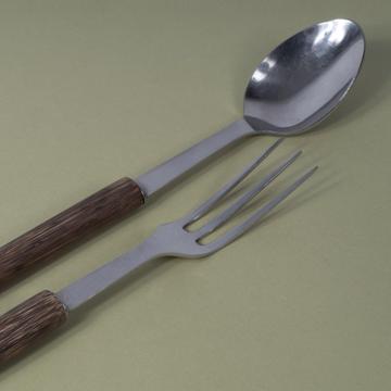 Reed serving set in stainless steel, brown [2]