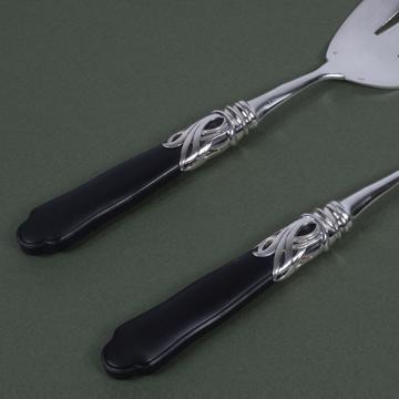 Service à poisson Saba en argent et résine, noir mat [2]