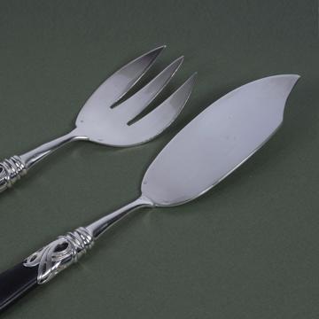 Service à poisson Saba en argent et résine, noir mat [4]