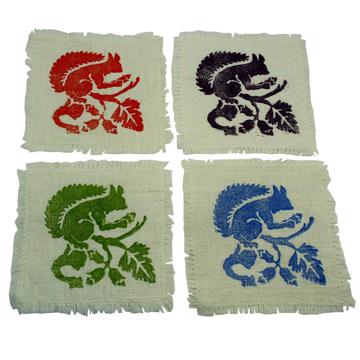 4 Squirrel Cocktail Napking in linen, multicolor [3]
