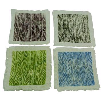 4 Serviettes Cocktail Fougère en lin, multicolore [3]