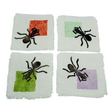 4 Ant Cocktail Napking in linen, multicolor [3]