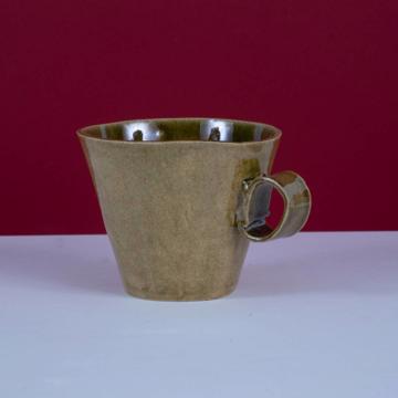 Tasse Chà en grès estampé, vert péridot, tasse seule [1]