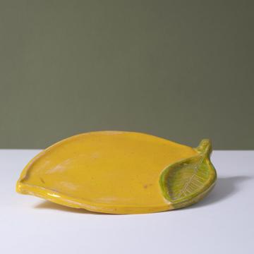 Lemon Tapas plate in stamped earthenware