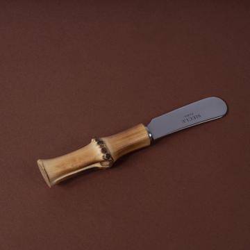 Bamboo butter knife in stainless steel