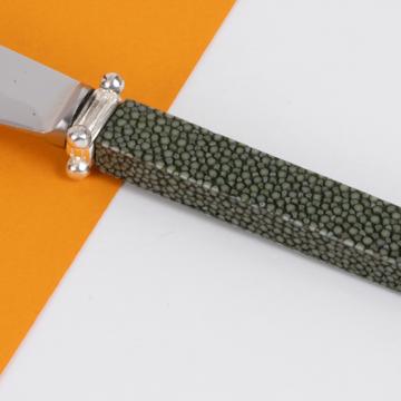 Tartineur Galuchat en cuir véritable, vert foncé [4]