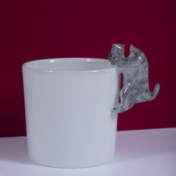 Tasse Chat en porcelaine de Limoges