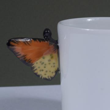 Butterfly Cups in Porcelain, yellow orange, coffee cup [2]