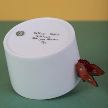 Tasses Papillon en Porcelaine de Limoges, orange, café/thé [4]