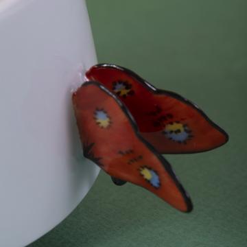 Tasses Papillon en Porcelaine de Limoges, orange, café/thé [5]
