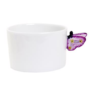 Tasses Papillon en Porcelaine de Limoges, mauve, café/thé