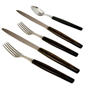 Couvert Tokyo en bois ou corne, noir, set de 5 [3]