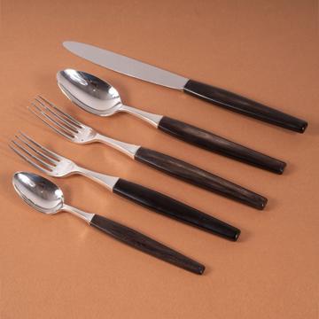 Couvert Tokyo en bois ou corne, noir, set de 5 [1]