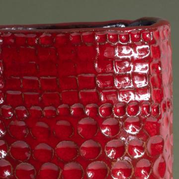 Vase Frise en faïence, rouge foncé [3]